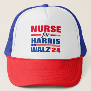 Krankenschwester für Harris Walz Red Blue Truckerkappe