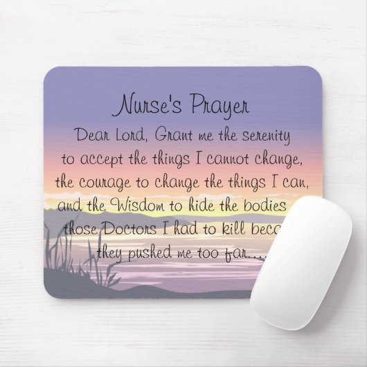 Krankenschwester-Gebets-Mausunterlage Mousepad (Mit Mouse)