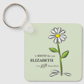 Krankenschwester Geburtstag Religious Green Daisy  Schlüsselanhänger (Vorderseite)