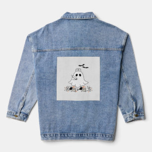 Krankenschwester Geist Süßes Halloween-Design Klas Jeansjacke
