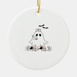 Krankenschwester Geist Süßes Halloween-Design Klas Keramik Ornament