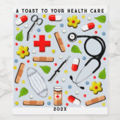 Krankenschwester-Geschenk Weinetikett (Einzelnes Label)