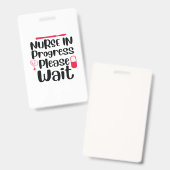 Krankenschwester Geschenke im Gange Bitte warten Ausweis (Vorder- & Rückseite)
