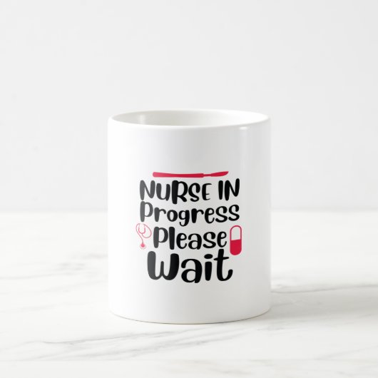 Krankenschwester Geschenke im Gange Bitte warten Kaffeetasse (Mittel)