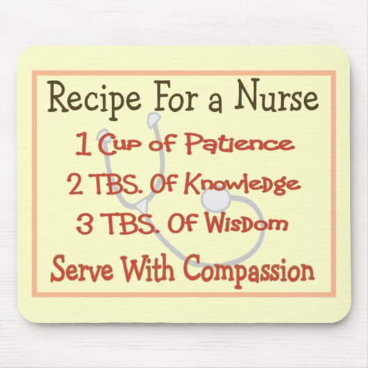 Krankenschwester-Geschenke "Rezept für eine Mousepad (Vorne)