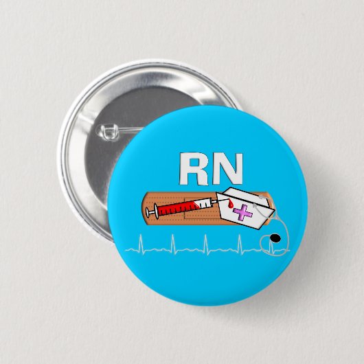 Krankenschwester-Geschenke "RN " Button (Vorne & Hinten)