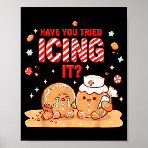 Krankenschwester-Gingerbread-Mann-Kostüm, Weihnach Poster