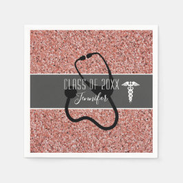 Krankenschwester Graduation Party Medical Rose Gol Serviette