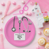 Krankenschwester Graduation Party pink Pappteller (Party)