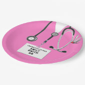 Krankenschwester Graduation Party pink Pappteller (Schrägansicht)