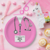 Krankenschwester Graduation Party pink Pappteller (Party)