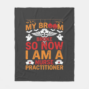 Krankenschwester Halloween Besen Brach Design_1 Fleecedecke