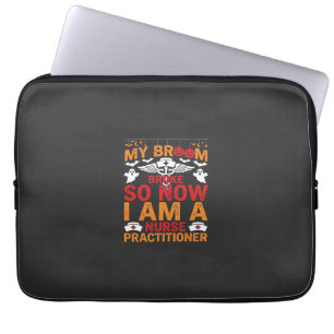 Krankenschwester Halloween Besen Brach Design_1 Laptopschutzhülle