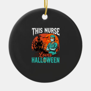 Krankenschwester Halloween Gruselige Gesundheitsve Keramik Ornament