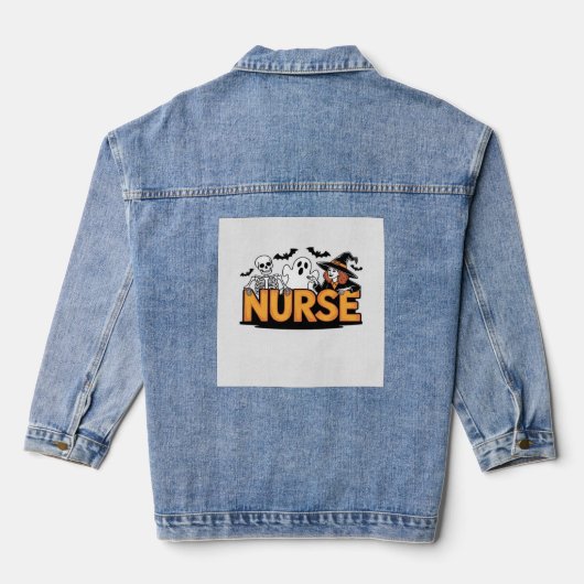 Krankenschwester - Halloween - mit Geist, Hexe und Jeansjacke (Rückseite)