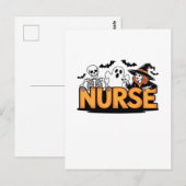 Krankenschwester - Halloween - mit Geist, Hexe und Postkarte (Vorne/Hinten)