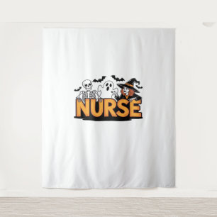 Krankenschwester - Halloween - mit Geist, Hexe und Wandteppich