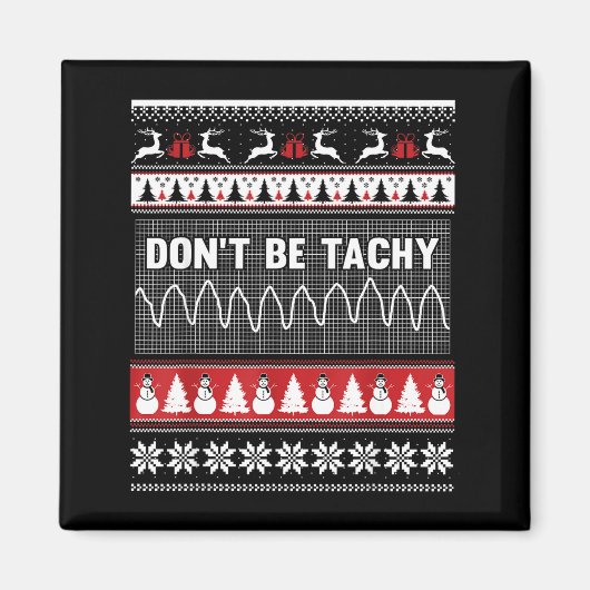 Krankenschwester hässlicher Weihnachtspullover - S Magnet (Vorne)