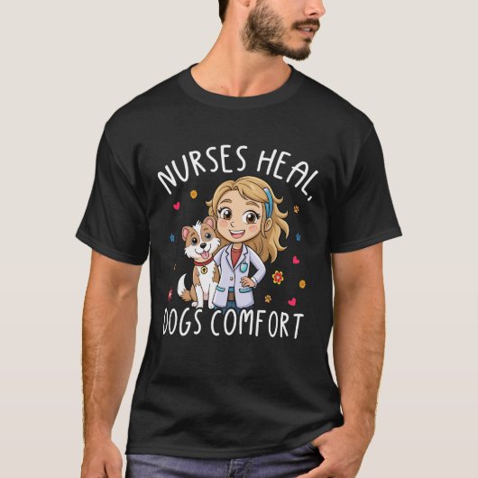 Krankenschwester heilen Hunde Komfort - herzerwärm T-Shirt (Vorderseite)