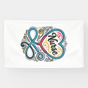 Krankenschwester Herz Stethoskop Vintage Gravur De Banner