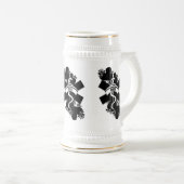 Krankenschwester-Herz-Tätowierung Bierglas (VorderseiteRechts)