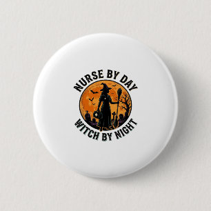 Krankenschwester Hexe Halloween Vintage Grusel Sch Button