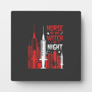 Krankenschwester-Hexen-Halloween-Skyline-Design_1 Fotoplatte