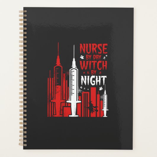 Krankenschwester-Hexen-Halloween-Skyline-Design_1 Planer (Vorderseite)