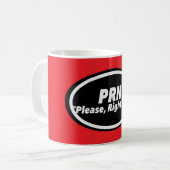 Krankenschwester Humor Print Neuheit "PRN" Kaffeetasse (Vorderseite Links)