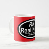Krankenschwester Humor Print Novelty "RN" Kaffeetasse (Vorderseite Links)