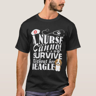 Krankenschwester-Hund-Mama Beagle Stillen für Frau T-Shirt