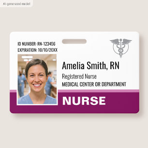 Krankenschwester-ID-Ausweis Foto-Logo Moderne Beer Ausweis