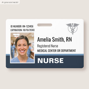 Krankenschwester-ID-Ausweis Foto-Logo Moderne Grau Ausweis