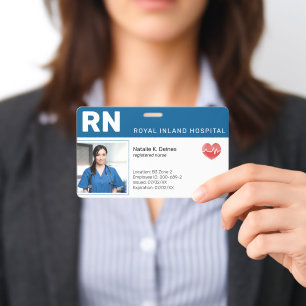Krankenschwester-ID-Ausweis-Foto-QR-Code Modern Bl Ausweis