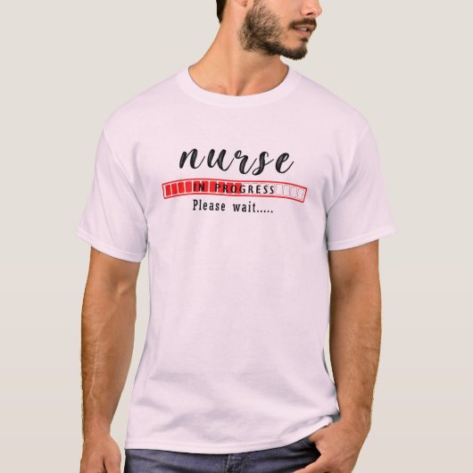 Krankenschwester im Gange Bitte warten T-Shirt (Vorderseite)