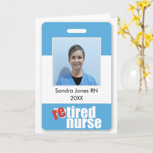 Krankenschwester im Ruhestand personalisiertes Fot Karte (Gelbe Blume)