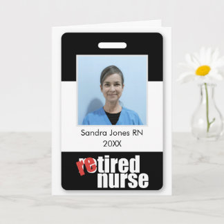 Krankenschwester im Ruhestand personalisiertes Fot Karte