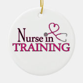 Krankenschwester im Training - Rosa Keramik Ornament (Vorne)