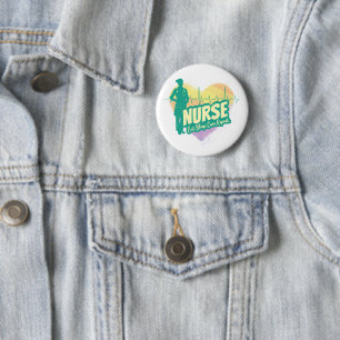 Krankenschwester im Vintage-Design mit Herzschlag- Button