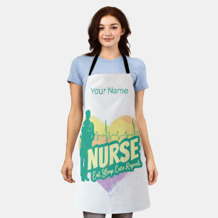 Krankenschwester im Vintage-Design mit Herzschlag- Schürze