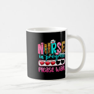 Krankenschwester in Arbeit Bitte warten Krankenpfl Kaffeetasse