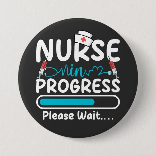 Krankenschwester in Ausbildung Lade Runde Schaltfl Button (Vorderseite)