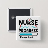 Krankenschwester in Ausbildung Ladequadrat-Schaltf Button (Vorne & Hinten)