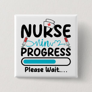 Krankenschwester in Ausbildung Ladequadrat-Schaltf Button