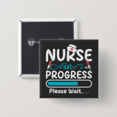 Krankenschwester in Ausbildung Ladequadrat-Schaltf Button (Vorne & Hinten)