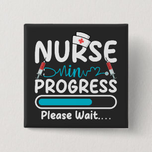 Krankenschwester in Ausbildung Ladequadrat-Schaltf Button