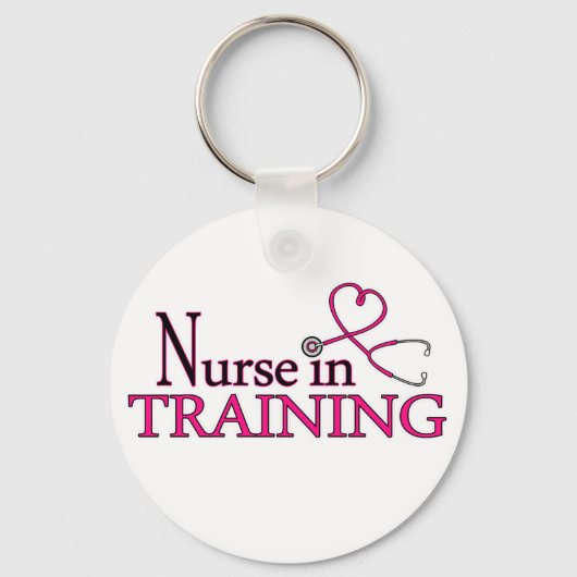 Krankenschwester in Ausbildung - Rosa Schlüsselanhänger (Vorderseite)