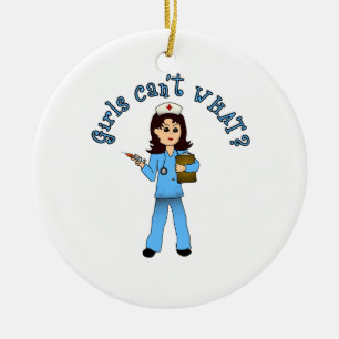 Krankenschwester in Blue Scrubs (Licht) Keramikornament
