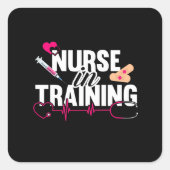 Krankenschwester in der Krankenpflege Quadratischer Aufkleber (Vorderseite)