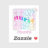 "Krankenschwester" in eleganten Regenbogenfarben Aufkleber (Blatt)